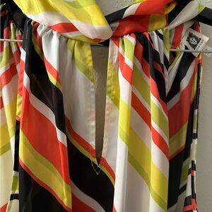 Anne Klein Women's Printed Twist-Neck Halter Top SIZE M